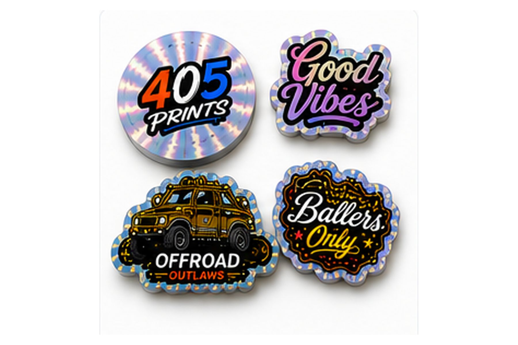 Holographic vinyl stickers