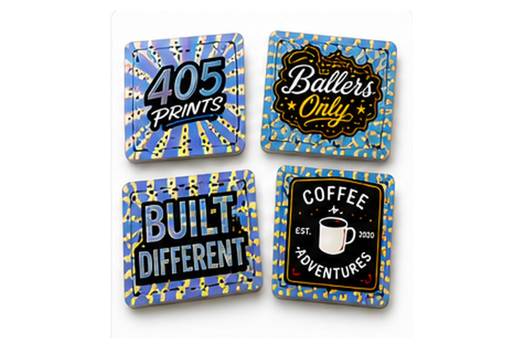 Pixel holographic vinyl stickers